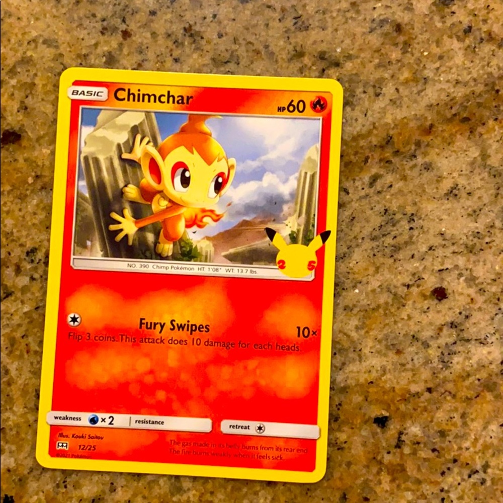 Chimchar 2021 Pokemon: Mcdonald's 25th Anniv